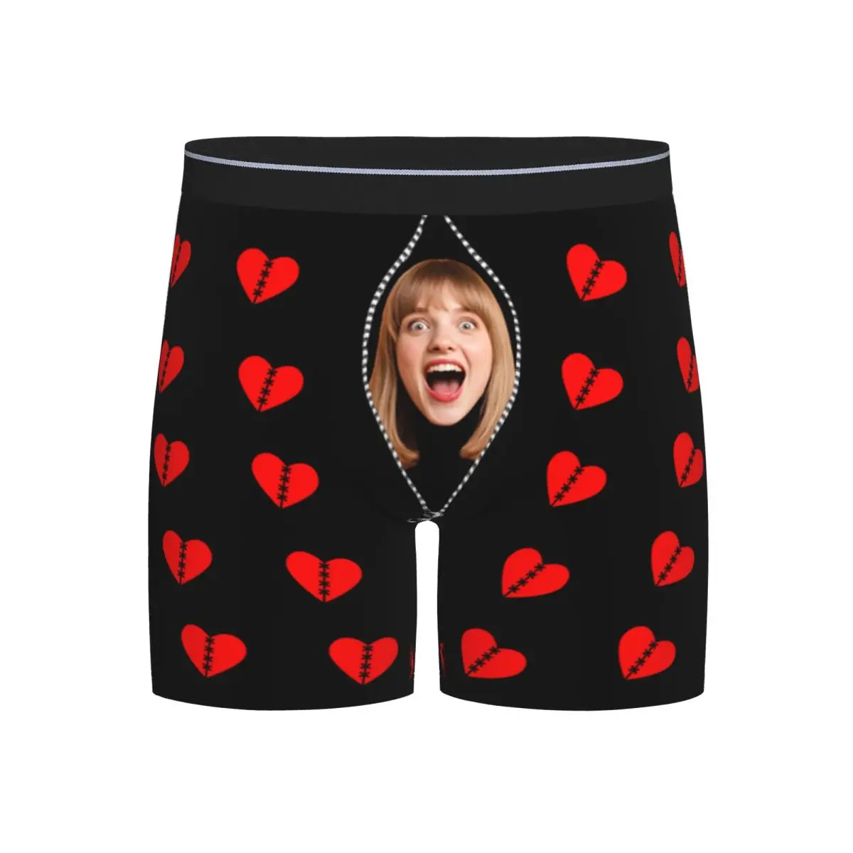 Custom Personalized Face Photo Underwear Men Boxer Briefs Shorts Panties Soft Underpants For Homme Husband Valentine's Day Gift