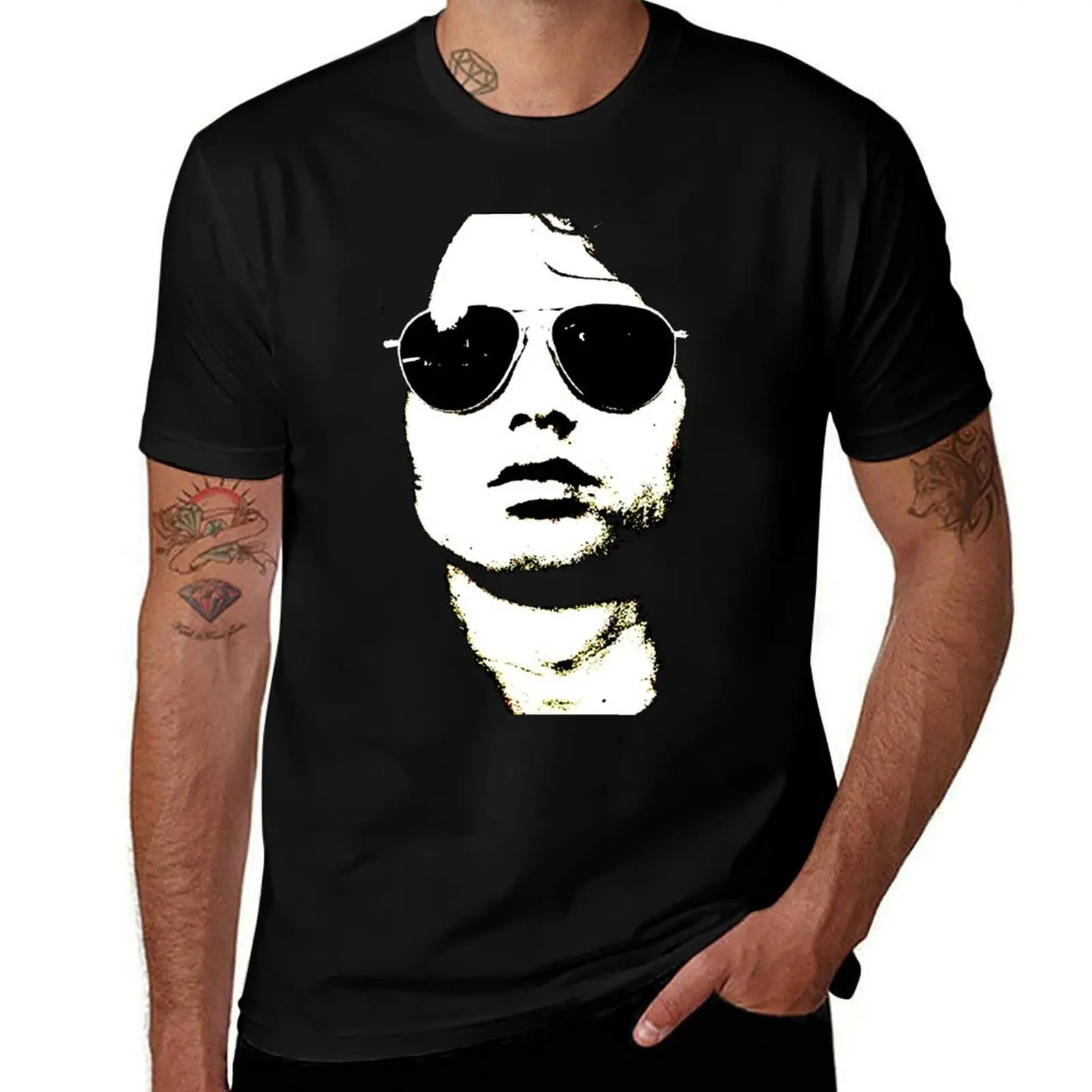 

Jim Morrison Glasses T-Shirt All Weather Casual Short Sleeve