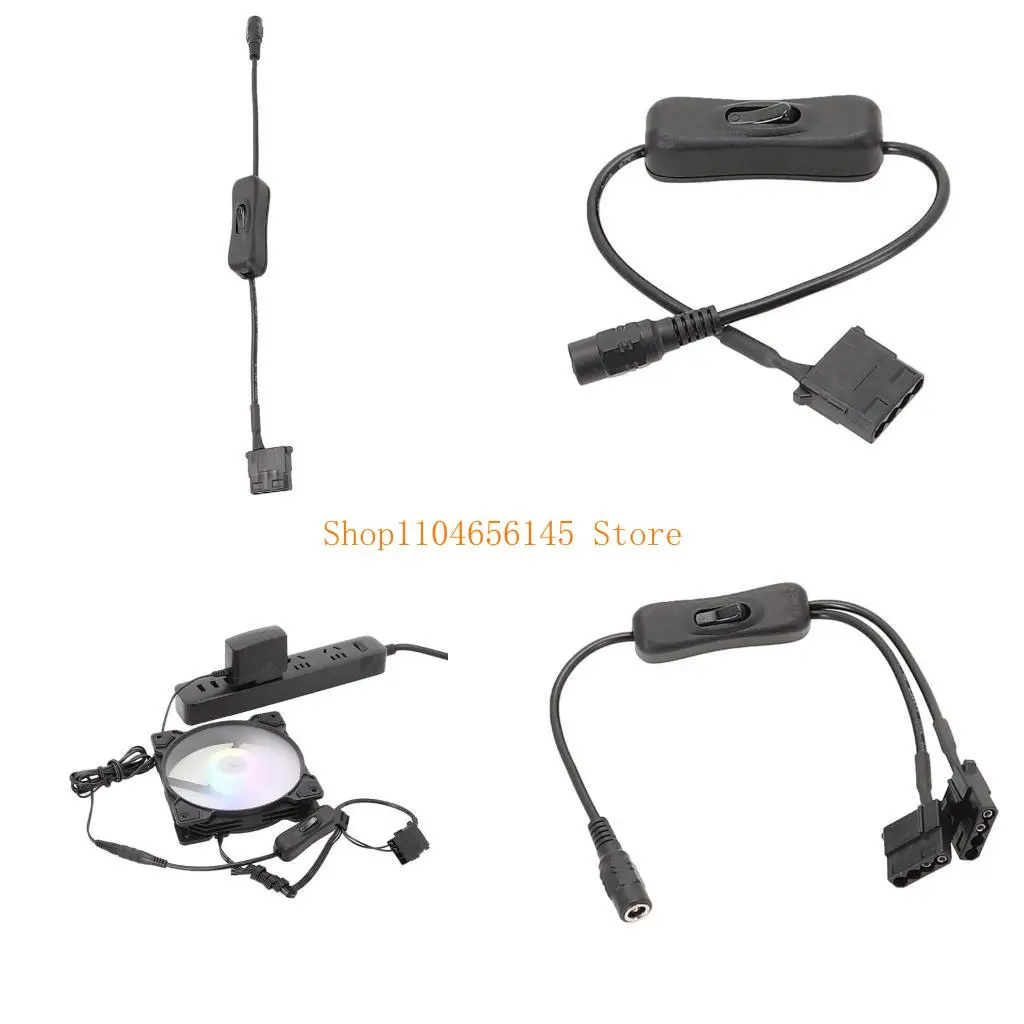 5asd 32cm DC5.5x2.1mm Plug to 4Pin for  Computer Fan Power Adapter Cable Connect Computer Fan to External Power Source