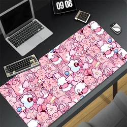 Kawaii Pink Keyboard Rug PC Japan Anime Gamer Cabinet Mouse Pad P-pokemonS J-jigglypuff Mousepad Laptop Desk Mat For Girl Gift