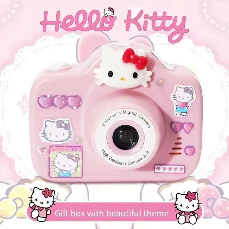 

Sanrio Anime Figure Hello Kitty Children's Camera Gifts for Kids Kuromi 2000W Pixels Hd Camera Portable Connectable Cute Fashion