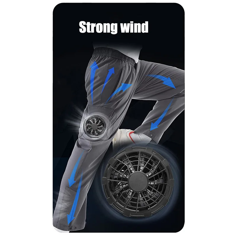 Summer Fan Pants Men\'s Ice Fishing Outdoor Work Camping Air Conditioning Worker Charging Cooling Pants