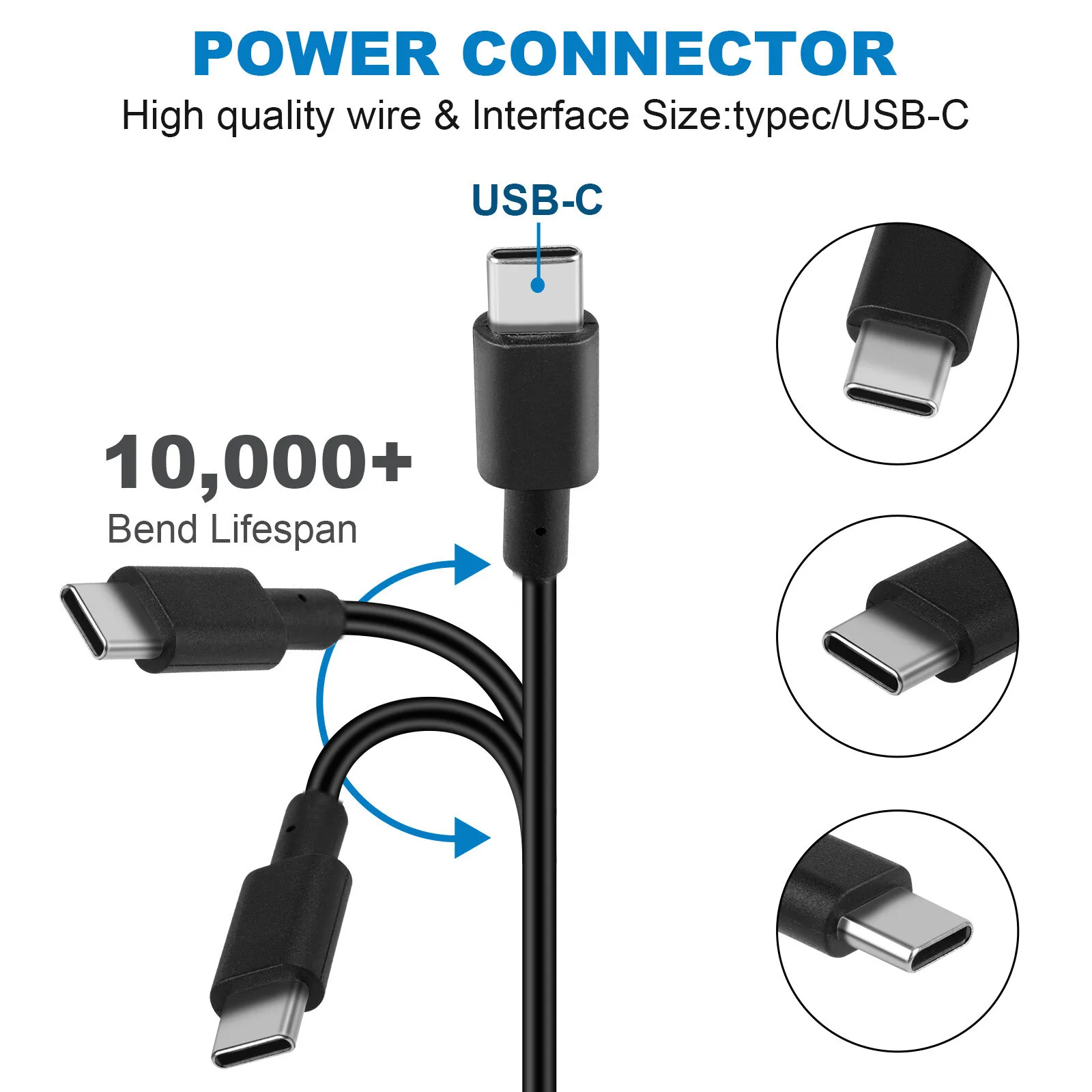 45W USB C Type C Power Charger for HP Chromebook Lenovo/Acer/Asus/Samsung Laptop view 2