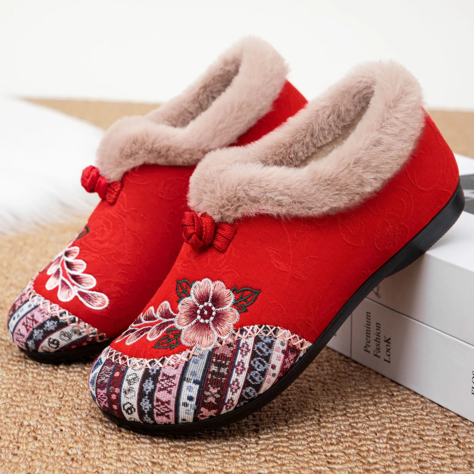 รองเท้าผู้หญิงสไตล์โบฮีเมียนสำ - Embroidery Knot บทวิจารณ์และราคา