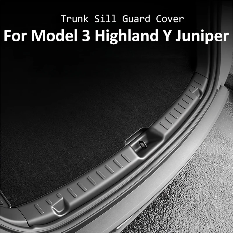 

For Tesla Model 3 Highland Y Juniper Trunk Sill Guard Cover Trunk Bumper Anti-Scratch Guard Pad TPE Strip Protector