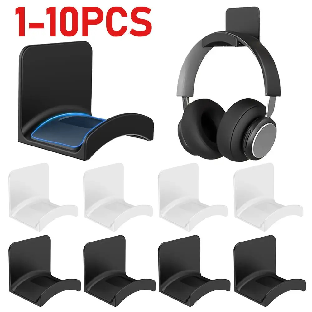 Universal Headphone Stand Adhesive Headset Hanger Wall Mount Holder for Easy Damage-Free Wall Desk Or PC Mounting