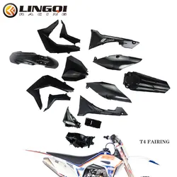 LINGQI RACING Full Body Fairing Cover Kit Set Plastic Fender Mudguard For Kayo T4 T2 T 4 Pit Dirt Bike Motorcycle Accessories