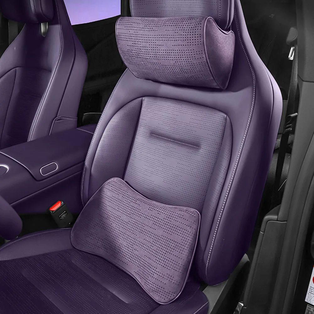 

For AVATR 07 06 11 12 Suede Headrests Lumbar Support Car Modification Products Seats Neck Protection Pillows Backrest Cushions