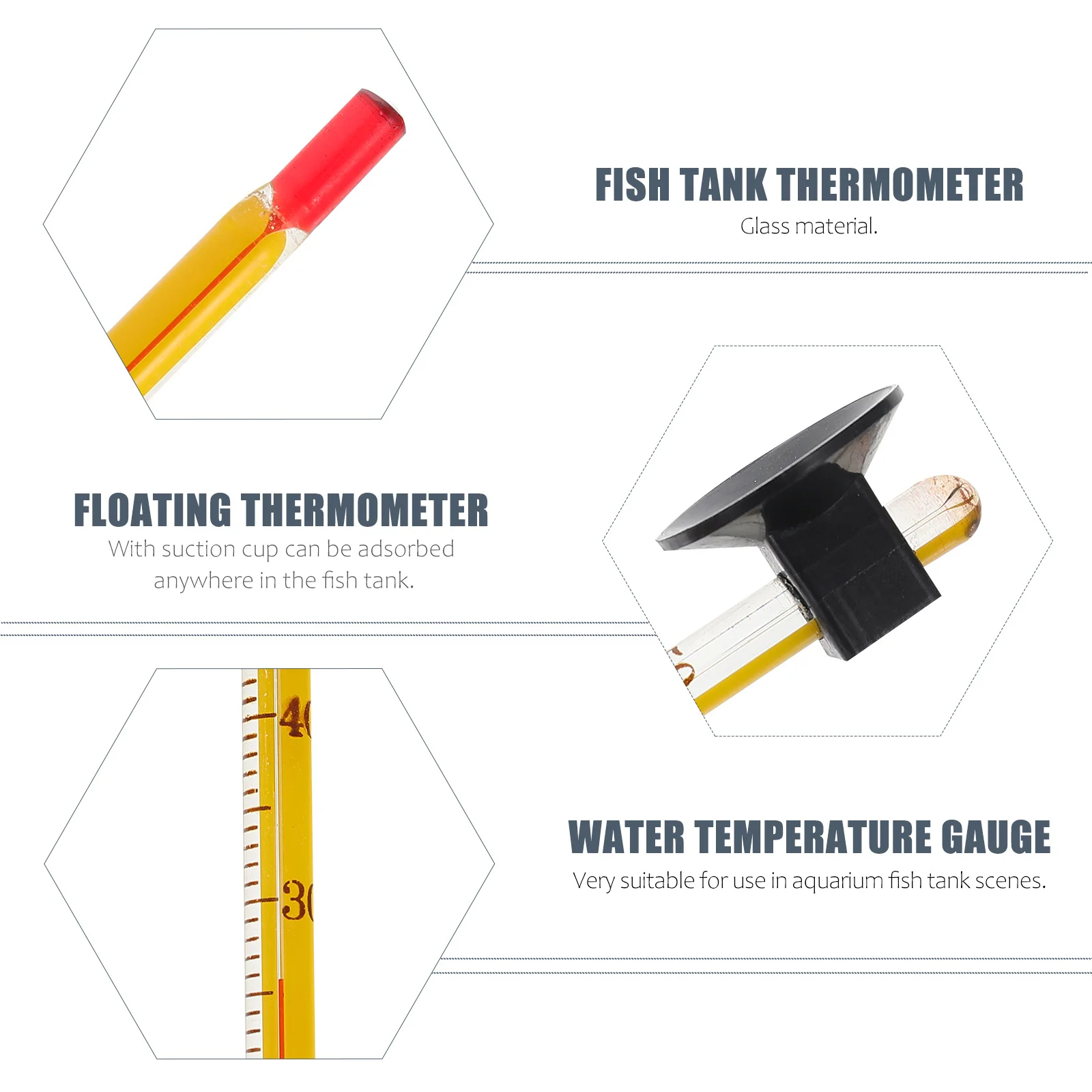

4Pcs Suction Cup Fish Tank Thermometer Glass Floating Aquarium Temperature Gauge Waterproof Accurate Water Temperature Measurer