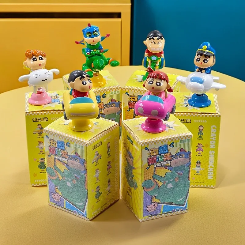 

New Crayon Shin-Chan Spring Shake Happy Car Doll Toy Desktop Ornaments Room Decoration Toys Cartoon Cute Doll Holiday Gifts