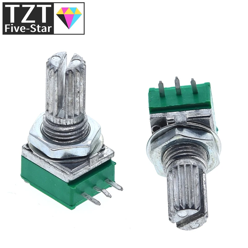 TZT  B5K B10K B20K B50K B100K B500K  Audio Amplifier Sealed Potentiometer 15mm Shaft 3pins RK097N