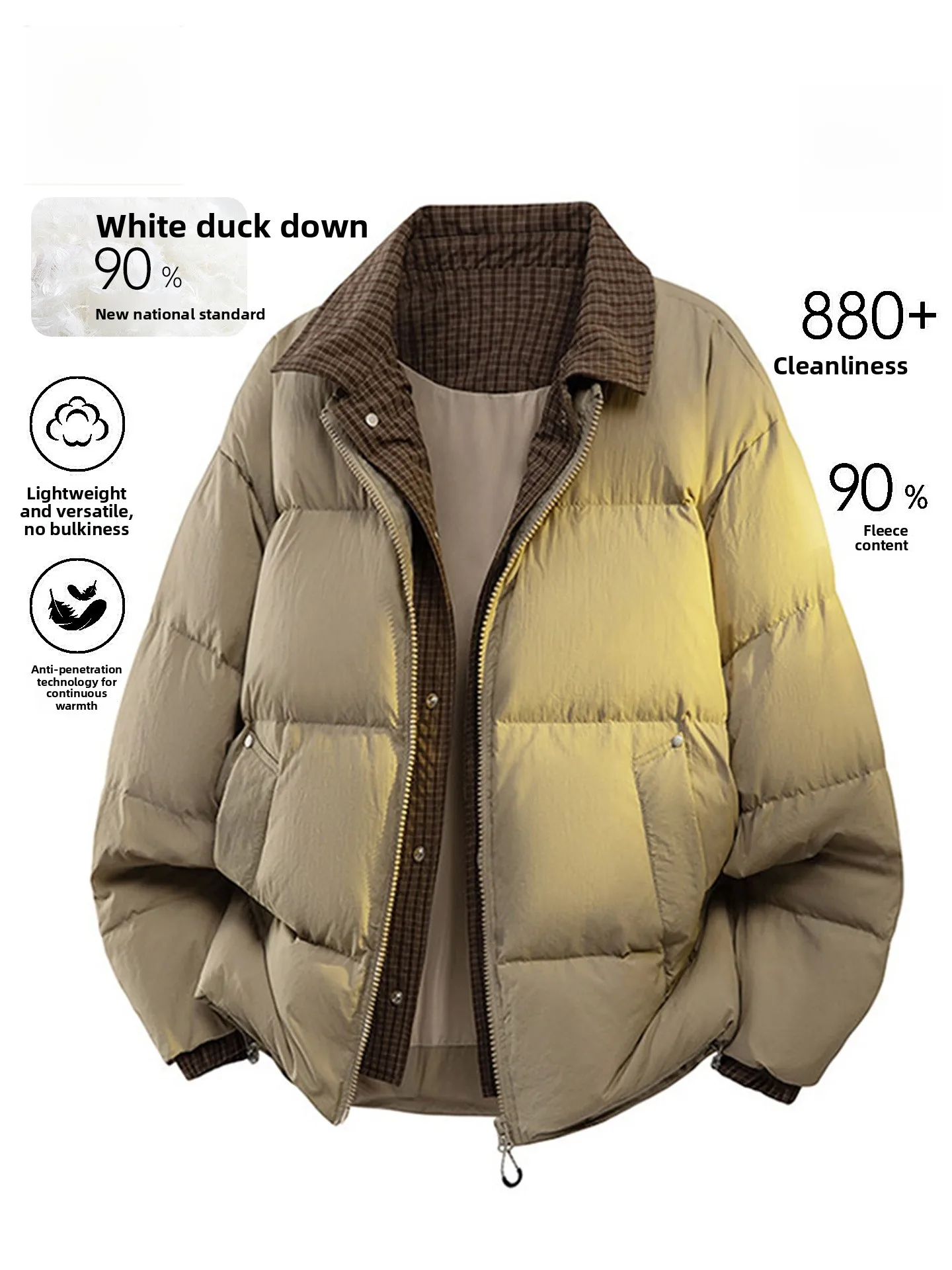 

TUCANO Весенняя новинка: Мужская стеганая куртка с эффектом двухслойности, утепленная пухом, с воротником-стойкой, в стиле пэчворк, ветрозащитная, из полиэфирного волокна