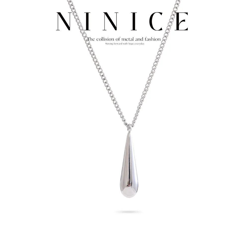 

NiNice Necklaces for Women Stainless Steel Jewelry Water Droplet Pendant Decoration Fashionable Simple Gift New Wholesale