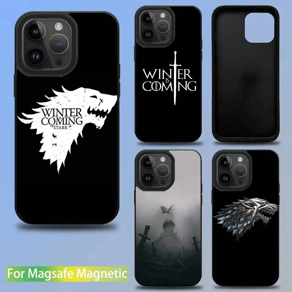 

Stark Winter Coming Phone Case For iPhone 16,15,14,13,12,11,Pro,Max,Plus,Mini,SE New Magsafe Magnetic Wireless Charging
