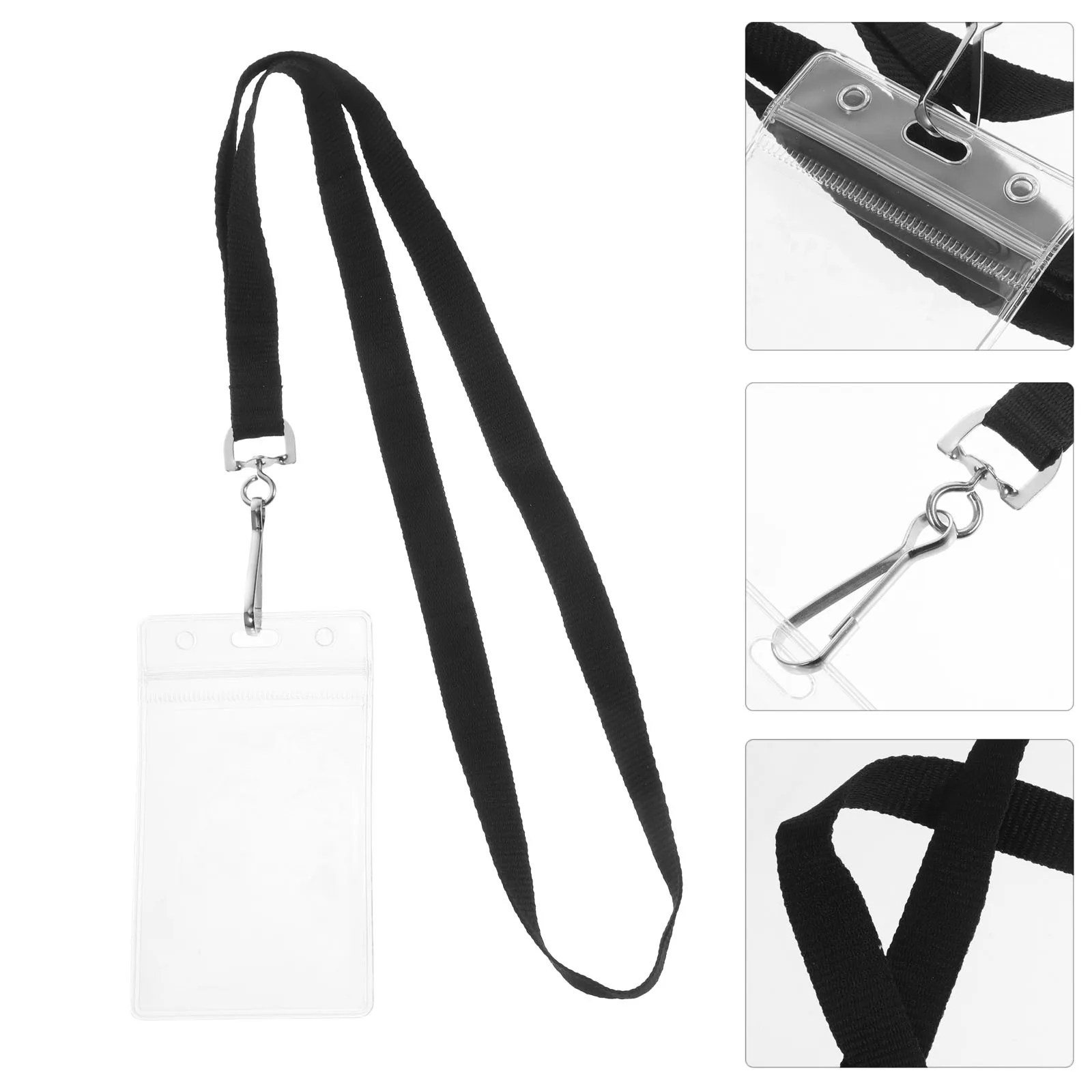 

5 set Name Badge Holder Clear Badge Sleeve 2 Inch Id Card Protector For Work School Game Cards Lanyard Accessory Transparent Pvc