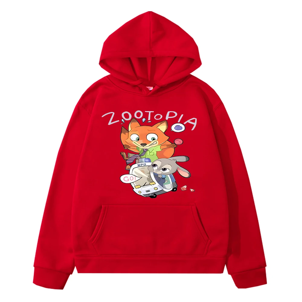 

Zootopia 2 Print Kawaii hoodies Fleece sweatshirt y2k sudadera Disney Autumn anime hoodie boy pullover jacket kids clothes girls