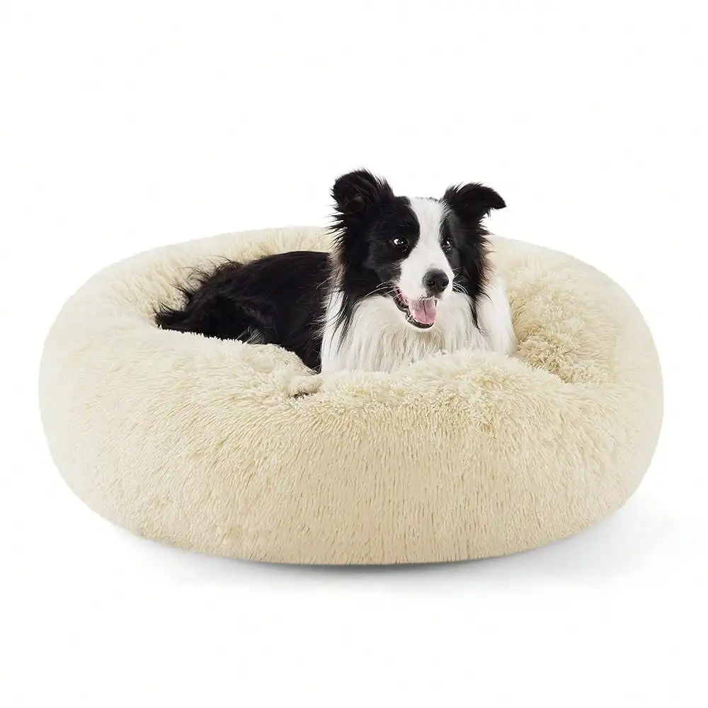 

Beds For Indoor Cats - Small Cat Bed Washable 20 Inches, Anti-Slip Round Fluffy Pl 11ush Faux Fur Pet Bed, Fits Up T