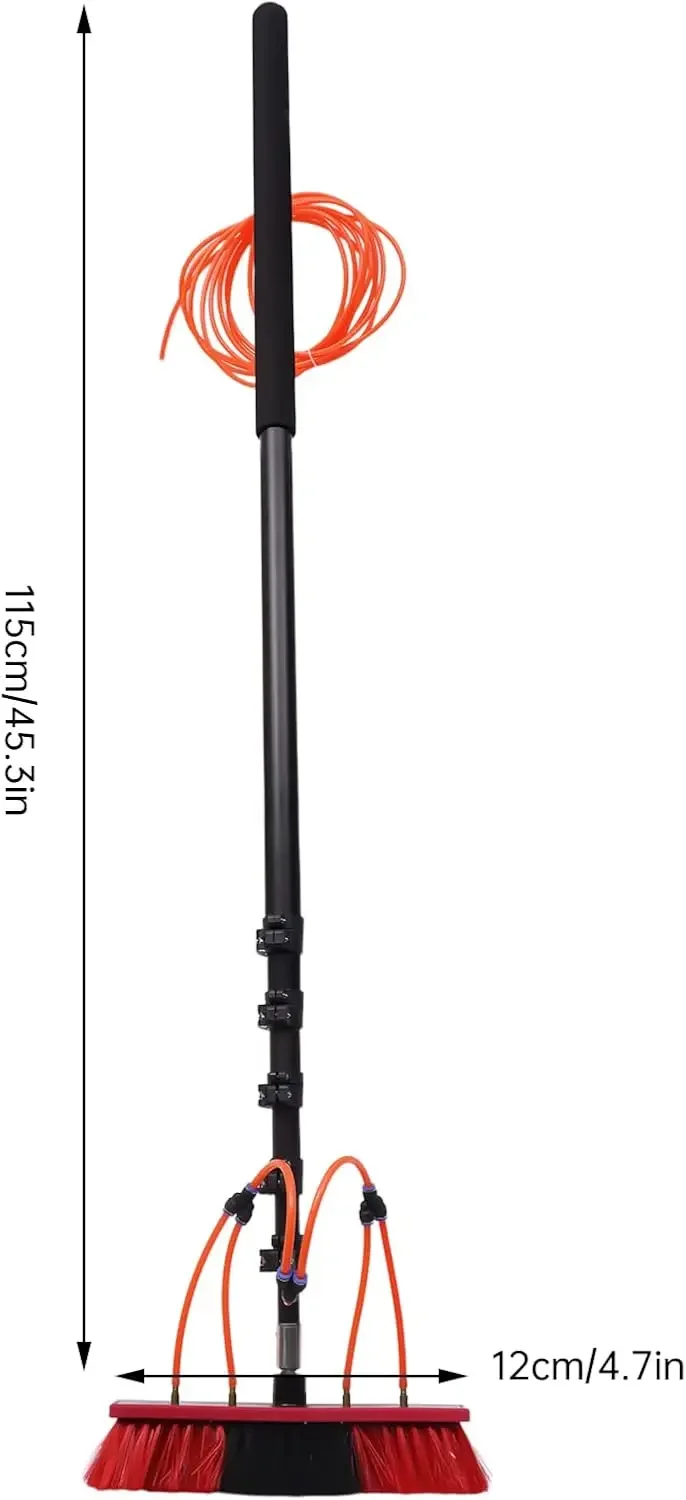 

24ft Length Stretchable Solar Panel Cleaning Brush Kit Glass Washing Equipment Tool,Extension Pole Water Spray Washer w/Hose