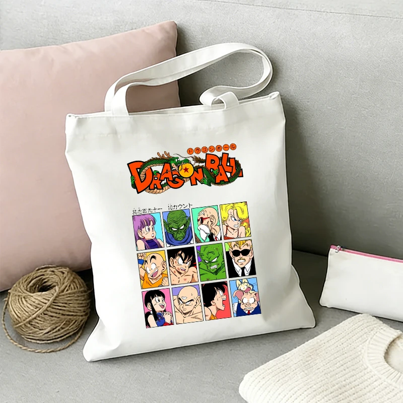 

Dragon Ball Men Shoulder Bag Anime Printed Canvas Bag Cartoon Tote Boy Large Capacity Fashion Handbag Male Portable Shopping Bag