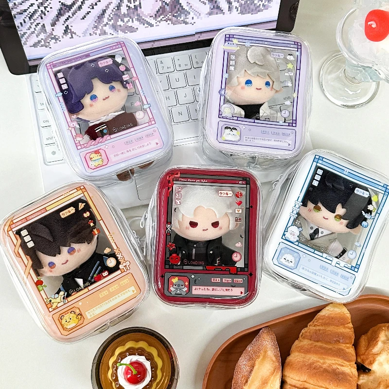Cute Pixel Game Console Shape Doll Bag for 13cm Anime Plush Doll Transparent Display Dustproof Storage Bag Girls Bag Pendant New