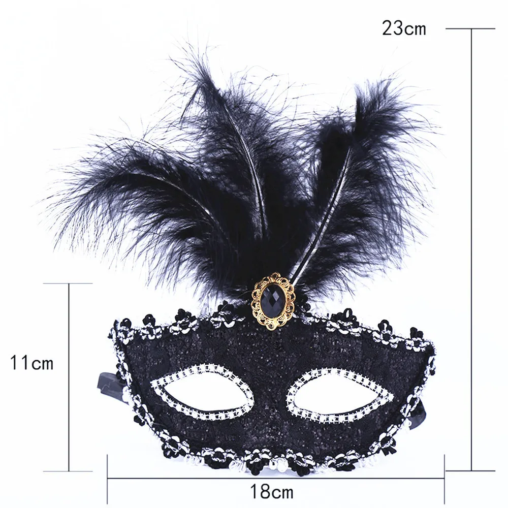 Party Mask Women Masquerade Luxury Peacock Feathers Half Face Mask Cosplay Costume Venetian Mask For Children