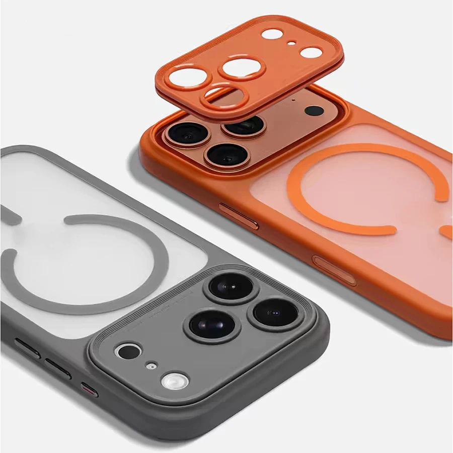 

Original Matte Translucent Lens Protect For Magsafe Case For iPhone 17Pro Air 17 Pro Max Magnetic Camera Button Shockproof Cover