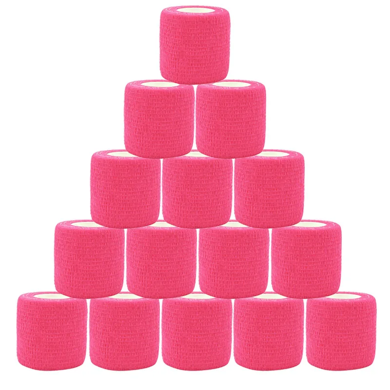 1/3/6/20PCS Sport antiscivolo benda di garza rosa chiaro bende elastiche traspiranti autoadesive per il fissaggio della gamba del polso delle dita