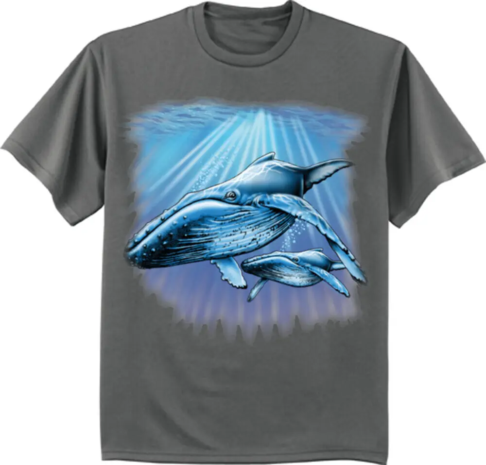 Humpback Whale T-shirt Mens Graphic Tee Ocean Marine Life Unisex T-shirts Fashion Couple's Cloths