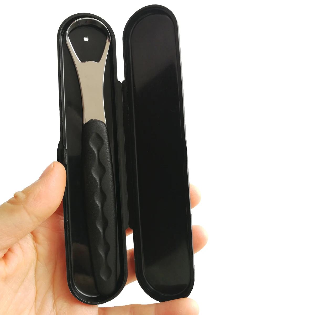 1Pc Zunge Reiniger Tragbare Fall Edelstahl Farbe Zunge Schaber Erwachsene Mundpflege Hygiene Mund Frischen Atem Werkzeuge