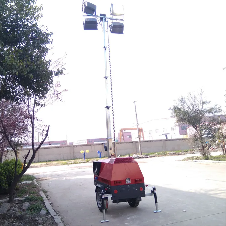 Generator Light Tower Telescopic Mast Simple Operation Low Fuel Consumption Outdoor Mining Site Generator Lighting Equipment