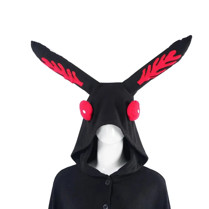 فيلم Mothman تأثيري مقنعين عباءة زي أنيمي الأسود الرهيب العثة كيب هالوين عيد الميلاد ملابس الحفلات ل Ad4 ، v'5,f;6.j;8'