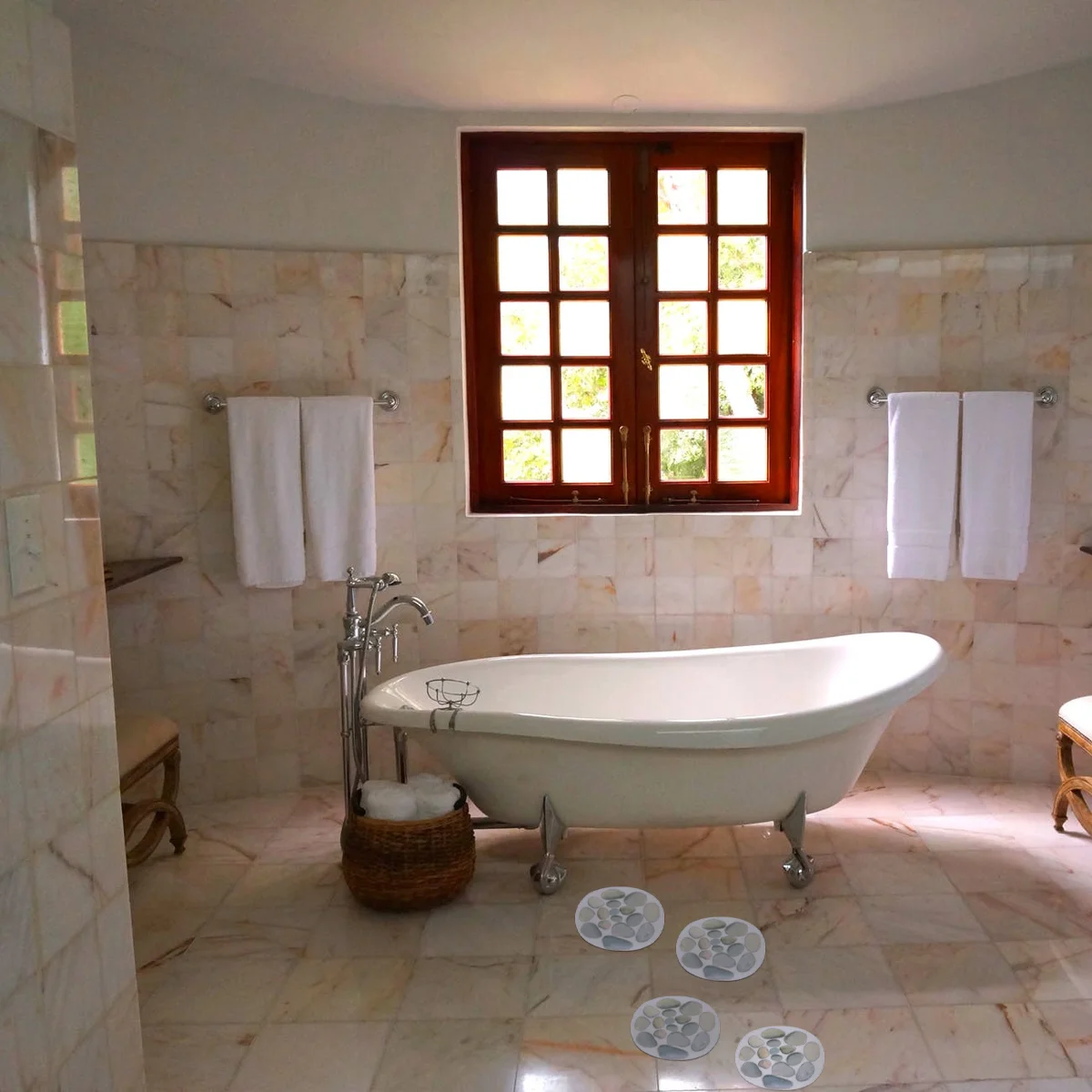 

4pcs Anti-Slip Stickers For Bathtub Bathroom Pool Kitchen 15Cm Diameter Self-Adhesive Tub Stickers Strong Adhesion