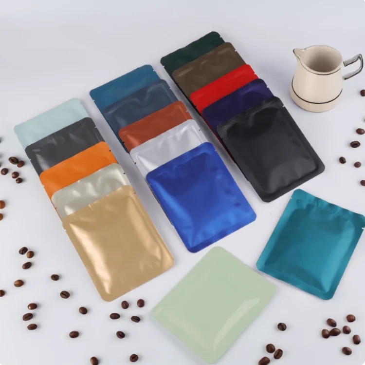 100Pcs 10x12.5cm Color Aluminum Foil Open Top Bags, Heat Seal Pouches for Coffee, Matcha, Cocoa, Tea, Powder, Sugar, Salt & Cosm