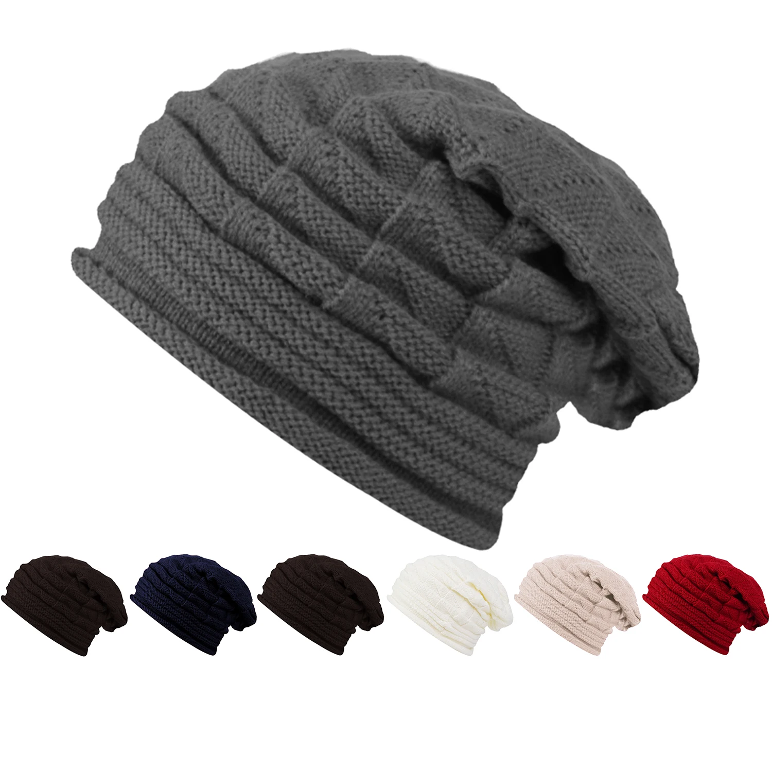 Solid Knitted Hats Women Men Fashion Warm Knitted Hat Spring Autumn Slouchy Beanie Winter Warm Hat Unisex Cap Beanies 7 Colors