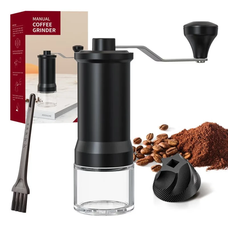 

Portable Manual Coffee Grinder: Household & Camping Hand-Crank Espresso Maker with Internal Adjustable Burr for Drip Brewing