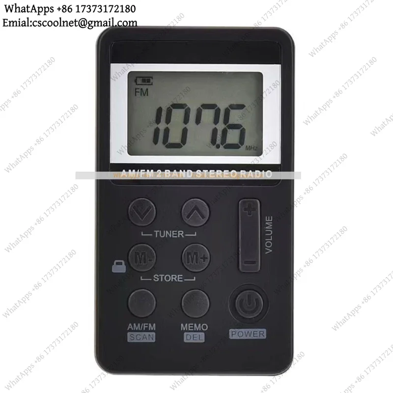JS02 Portable FM Radio with Digital Display – Rechargeable Battery, Earphone Jack, On-The-Go Pocket Receiver