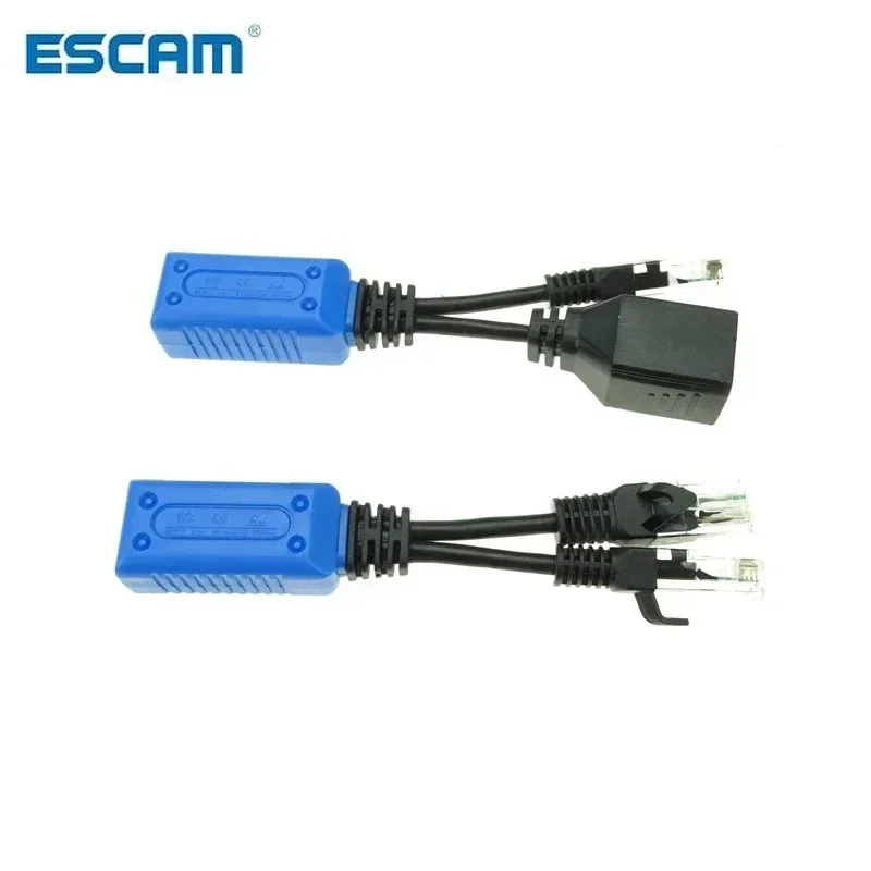 ESCAM 1 paio RJ45 splitter combinatore cavo uPOE, due telecamere POE utilizzare un cavo netto Cavo adattatore POE Connettori Cavo di alimentazione passivo