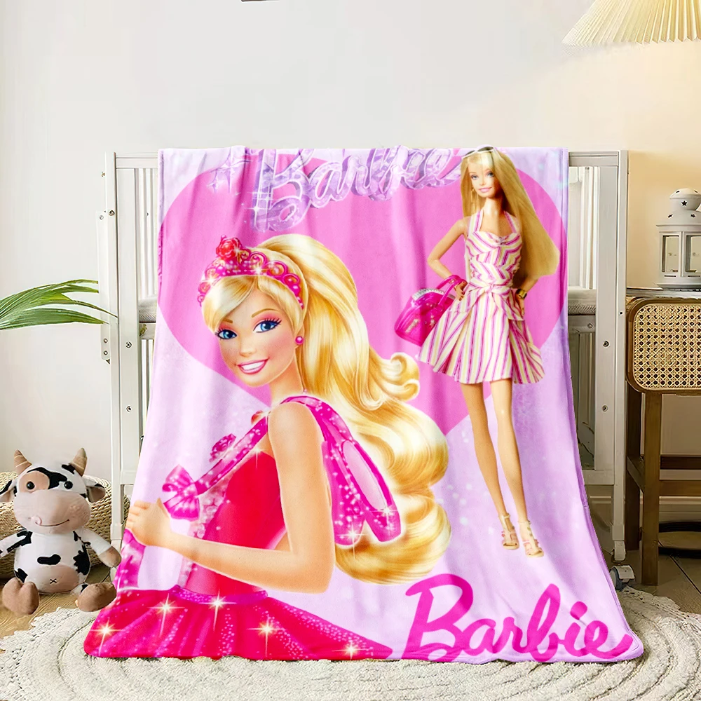 1 PC Barbie blanket - Lightweight Flannel Throw for sofas, travel, camping, living rooms, offices, chairs and beds