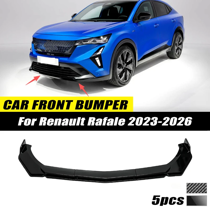 For Renault Rafale 2023-2026 Front Bumper Lip Front Guard Spoiler High-quality ABS Material Body Kit Front Lip Accessory