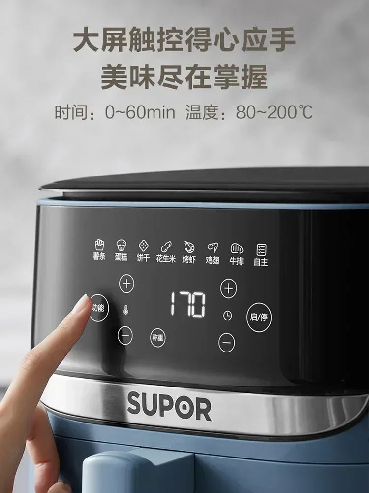 6L سعة كبيرة ذكي وزنها مقلاة الهواء خالية من الزيت مقلاة كهربائية ذكية متعددة الوظائف المنزلية