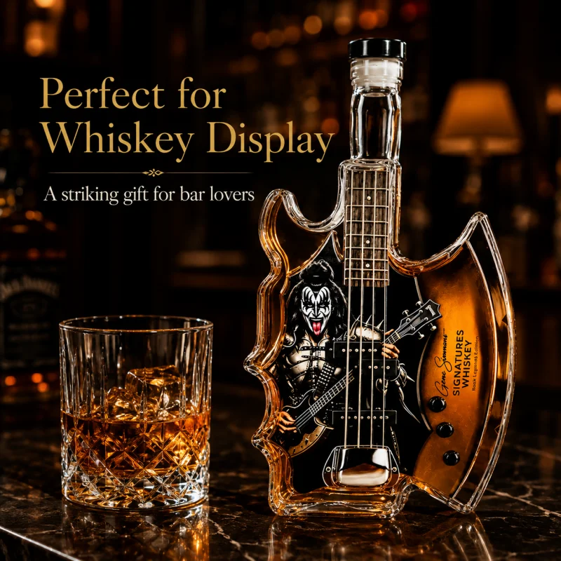 Whiskey Decanter Axe Guitar Shape Glass Liquor Bottle Spirits Container Bar Decor Gift For Rock Music Fans Unique Barware