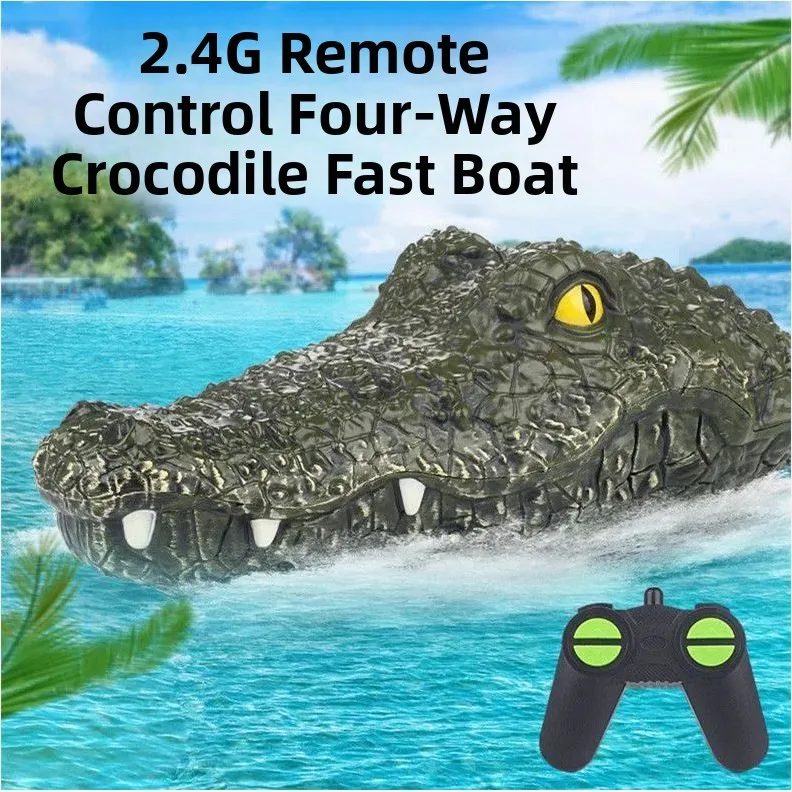 Bateau Crocodile télécommandé, jouet rapide, Simulation ip, jouet pour enfants, modèle de bateau à commande par contrôleur portable