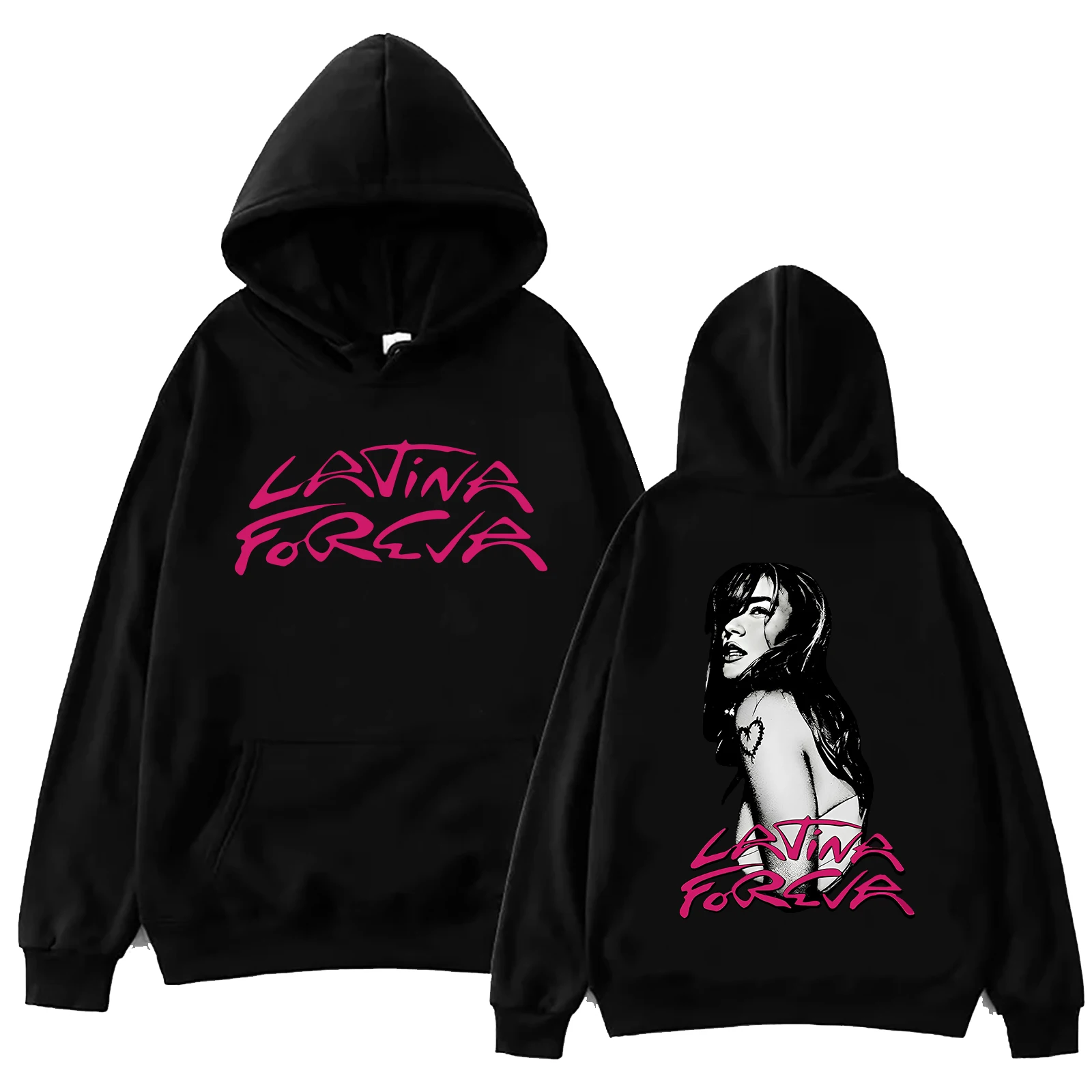 Karol G Latina Foreva Sudadera con capucha hombres mujeres Harajuku Hip Hop pulóver Y2k ropa para Fans regalo
