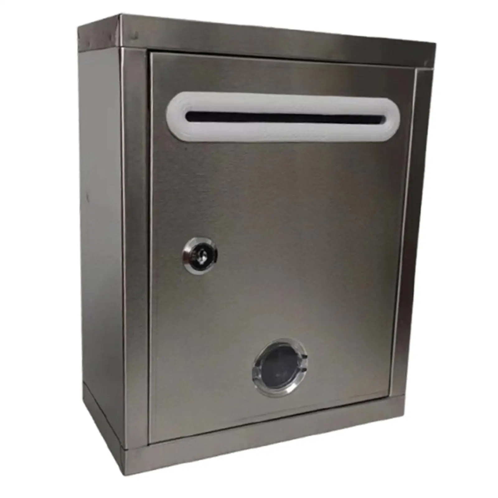 Wall Mount Mailbox Large Capacity Lockable Stainless Steel Outdoor Mail Drop Box for Apartment Community and Document Storage