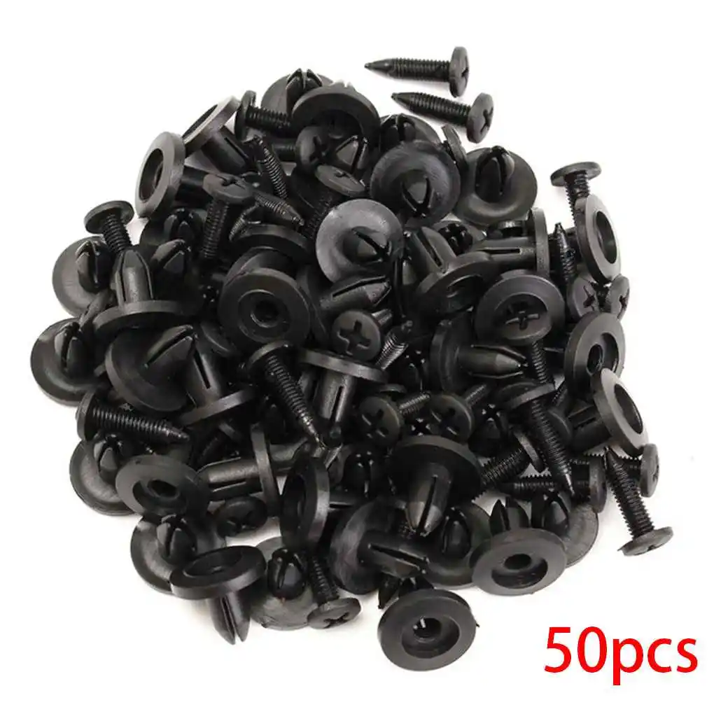 Pack of 50 Universal Car Fender Retainer Plastic Clip Fastener Rivets Fastening Push Pins Automotive Accessories