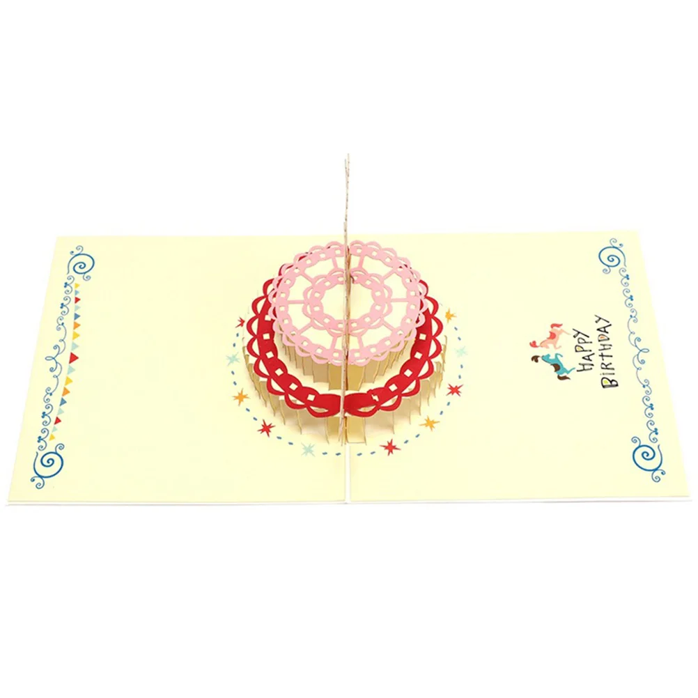 

3D greeting card Clown Cake greeting card 3D card Stereoscopic greeting card Vivid Blessing cards