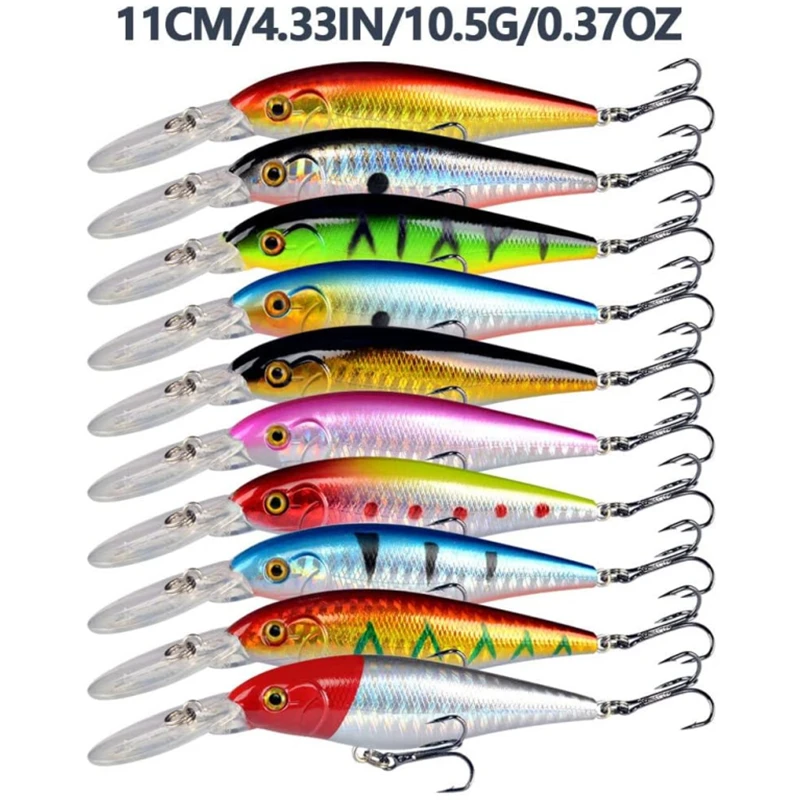 Mixed Fishing Lures Set Minnow Popper Crank Baits with Hooks Fishing Hard Lure Artificial Bionic Crank Lure Saltwater Freshwater