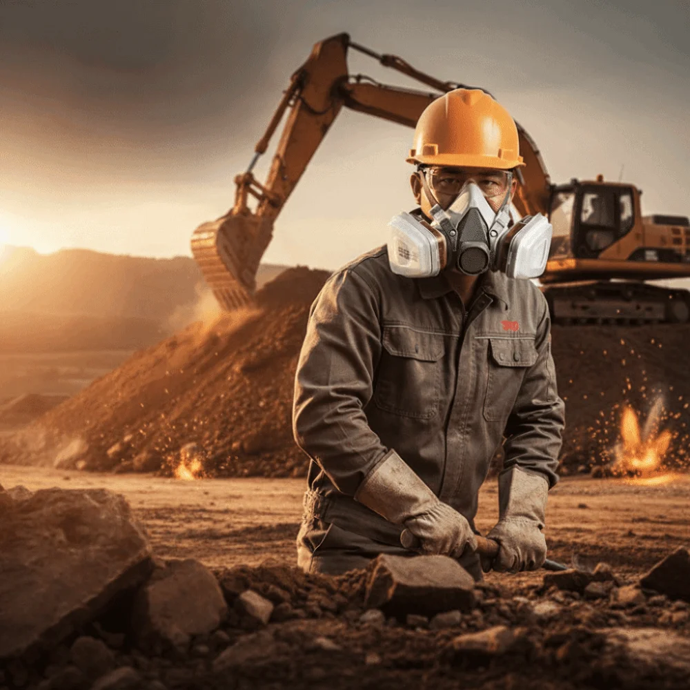 قناع غبار كيميائي إسفنجي مرشح مضاد للجسيمات أقنعة واقية ضد الغبار نصف قناع مضاد للخطر فلتر بخار سام سلامة العمل