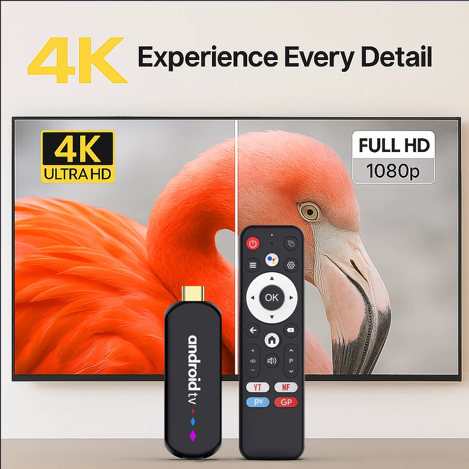 TV Stick Android S905L3 H96 MAX Android 14.0 4K Quad Core 2.4G 5G Wifi BT Reproductor multimedia para hogar Asistente de voz Smart TV Stick 5