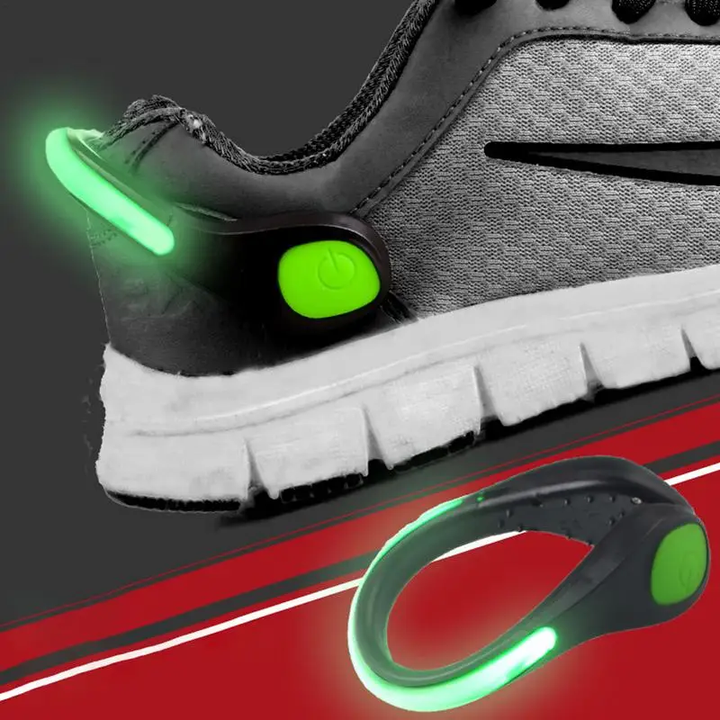 Battery Powered LED Shoe Clip Outdoor Safety Night Running Light Warning Lamp Cycling Equipment Shoe Lights